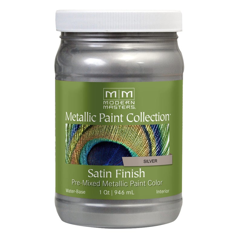Modern Masters qt Modern Masters ME150 Silver Metallic Paint Collection, Satin Water-Based Decorative Metallic Paint - Image 1